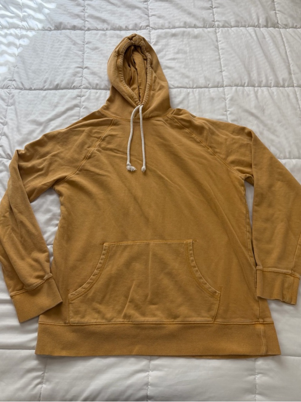 Mustard Pullover Hoodie with Kangaroo Pocket